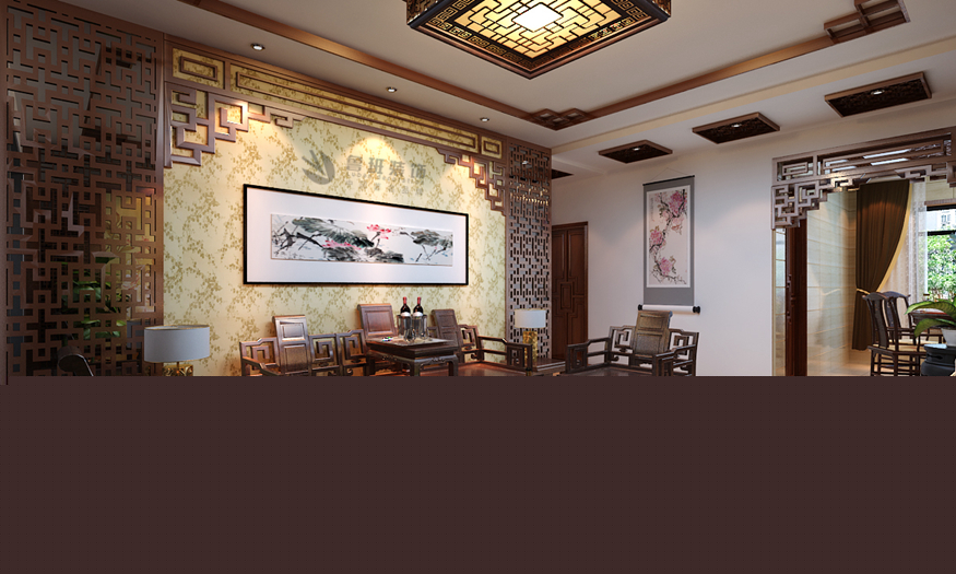 名京九合院,中式風(fēng)格,沙發(fā)墻